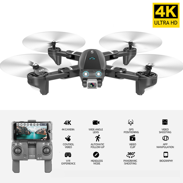 CSJ 5G Wifi FPV GPS Drone with 4K Camera HD Way-point Flying Gesture Photos Video Auto Return Home S167GPS RC Quadcopter RC Toys T191016