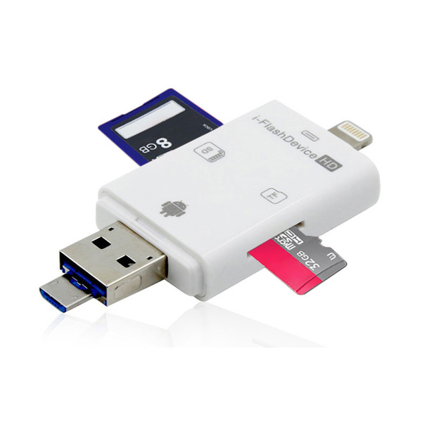 3 in 1 i-Flash Drive Multi-Card OTG Reader Micro SD & TF Memory USB Card Reader Adapter for iPhone 8 7 6 Plus Andriod PC