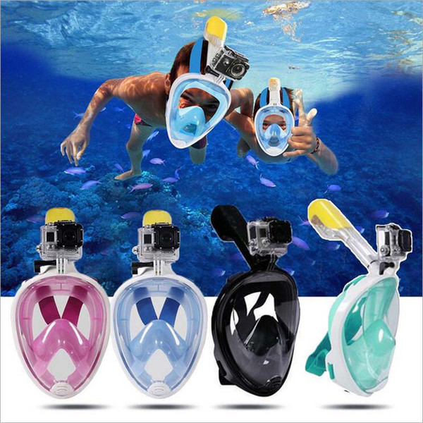 New Swimming Diving Breath Full Face Mask Surface Snorkel Scuba Anti Fog Diving Mask for SJ4000 Action Sport Camera