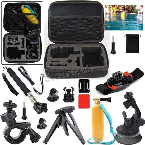 Camera Monopods Tripods Accessories 13 in 1 Mount Kit Set For GoPro Hero Sports Action Camera Set + Carry Case Free DHL Shipping