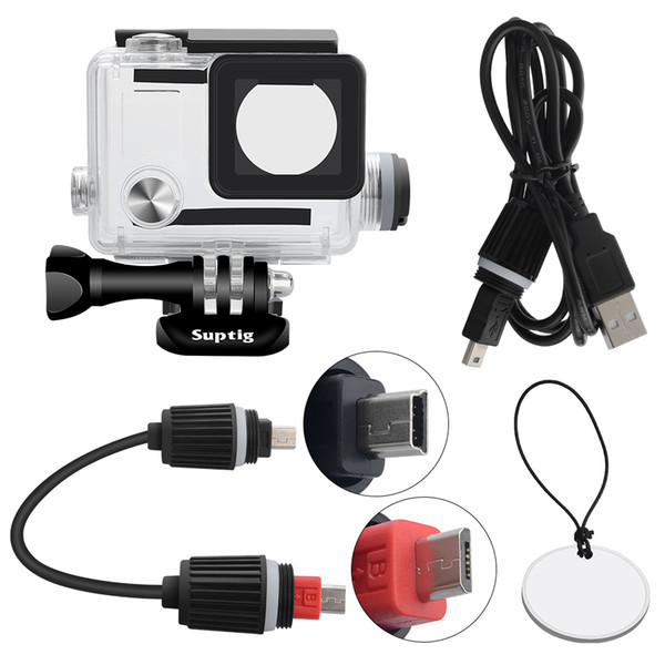 Charging Waterproof Case For GoPro 4 3+ 3 Underwater Charging Waterproof Case For Go pro Hero 4/3+ Charger shell Housing Box