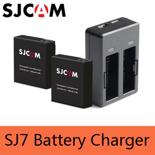 Original SJCAM Dual Slot Charging Dock with Double 1000mAh Back-up Batteries for SJ7 Star Action Camera