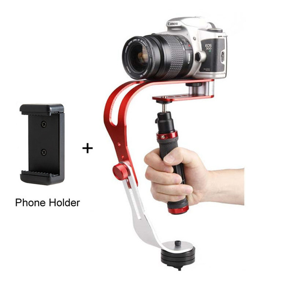 Alloy Aluminum Mini Handheld Digital Camera Stabilizer Video Steadicam Mobile Motion DV Steadycam + Smartphone Clamp