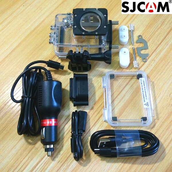 Wholesale- Action Camera Accessories Waterproof Case Housing for SJCAM Original SJ4000 SJ5000 700 Soocoo c30 H9 With Car Charger Motorcycle