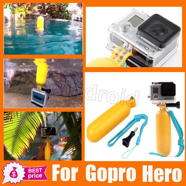 Free shipping GoPro Yellow Water Floating Hand Grip Handle Mount Bobber Float Accessory Handle Handheld for Gopro Hero 4 3+ 3 2 1 100 cheap