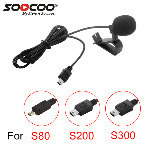 SOOCOO Accessories Expanded Microphone MIC Mike with Holder Clip for S200 S300 4K WIFI Sport Action Cameras