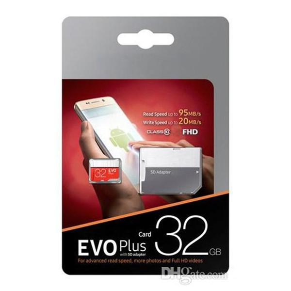 Real Capacity EVO Plus 256GB 128GB 64GB 32GB Micro SD Card TF Flash Card High Speed Class 10 Fast for Cameras Smart Phones Tablet PC