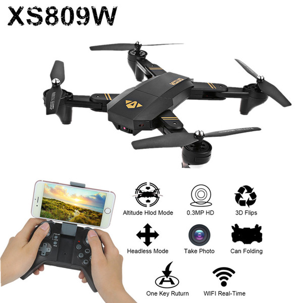 TIANQU XS809W Foldable RC Quadcopter RTF WiFi FPV / G-sensor Mode / One Key Return