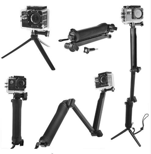 3 way Waterproof Monopod Selfie Grip Tripod Mount For SJ4000 Xiaomi Yi 4K Camera Accessory