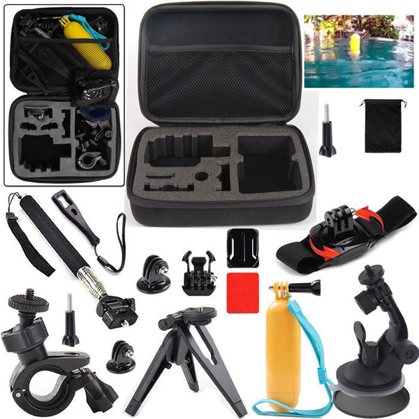 13 in 1 kit mount Handhel Bobber + M Size Carry Case For SJCam Xiaoyi Sports Action Camera Accessories