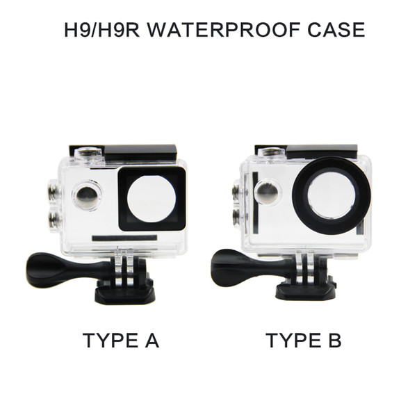 Wholesale- Waterproof Housing Case Diving 30M Protective Shell Round Or Square Lens Accessories For EKEN H9 H9R Action Camera Sport DV Cam