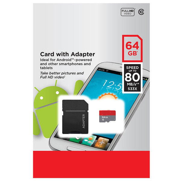 80MB/S White Android 32GB 64GB 128GB 256GB C10 TF Flash Memory Card Class 10 Free SD Adapter Retail Blister Package