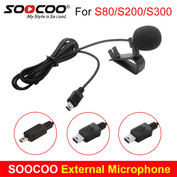 wholesale Accessories Expanded Microphone MIC Mike with Holder Clip for S80 S200 S300 4K WIFI Sport Action Camera