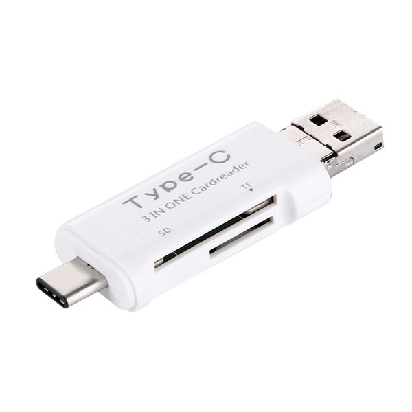 3 In 1 USB 3.1 Type C & Micro USB OTG & USB Card Reader Micro SDHC SD TF Type-C Card Reader for Samsung Note7 S7 iPhone7 Macbook Notebook