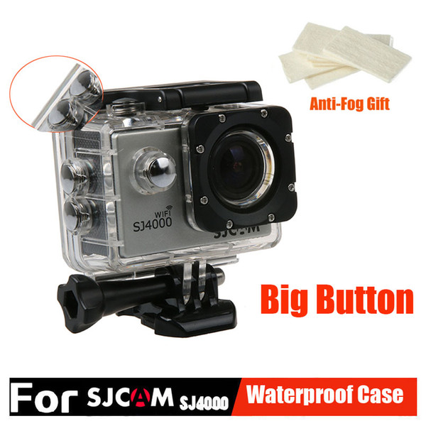 Wholesale- SJCAM SJ4000 Accessories Waterproof Housing Case Diving Underwater 40M Big Button For SJCAM SJ4000 Wifi SJ4000 SJ4000plus SJ7000