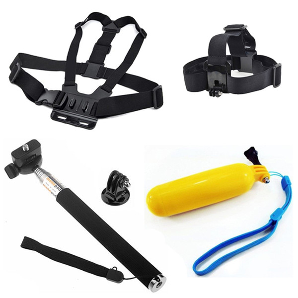 4K Wifi Action Camera Accessories Kit Float Bobber Handheld Stick + Chest Belt + Head Strap Free Shipping