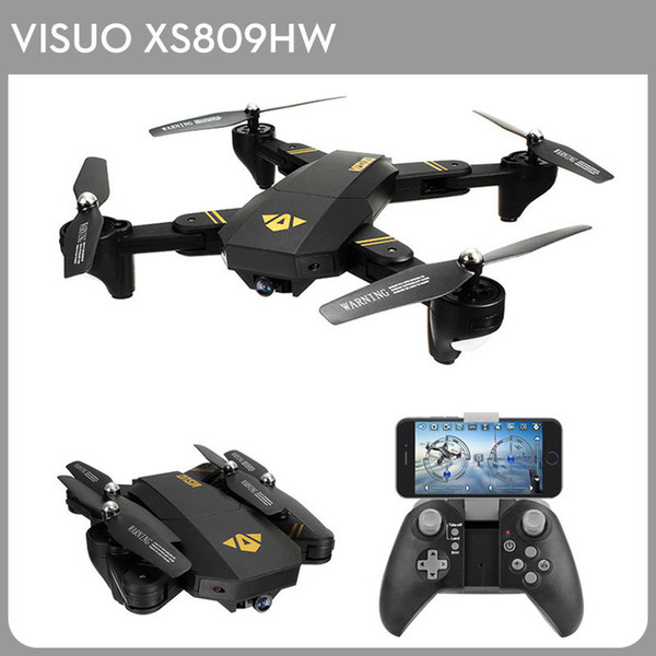 VISUO XS809HW Foldable Selfie Drone Wifi FPV 2.0MP 720P 120 FOV Wide Angle HD Camera 2.4G Height Hold G-Sensor RTF RC Quadcopter