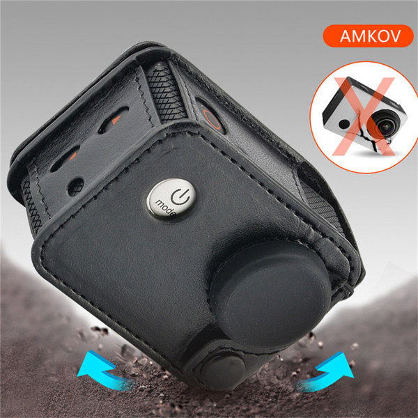 Amkov Action Camera Protection Case for Sjcam Leather Sports DV Case for Sjcam Series SJ4000 SJ5000 SJ6000 Camera AMK-SJ