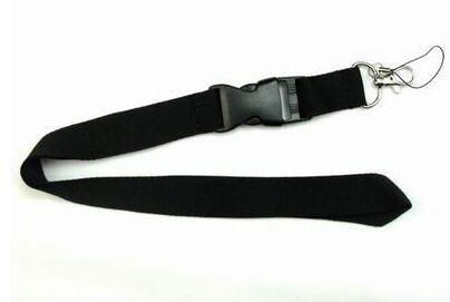 Hot Sale!Free shipping Solid Black Color Lanyard Neck Strap Lanyard WHOLESALE fukuan