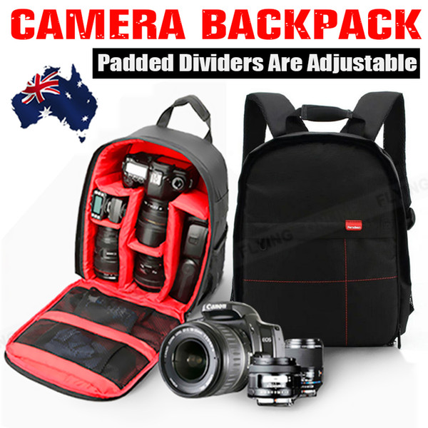 Red Waterproof Shockproof SLR DSLR Camera Bag Case Backpack For Canon Sony Nikon