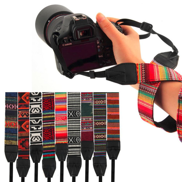 Ethnic Style Photo Camera Colorful Strap Cotton Yard Pattern Neck Strap DSLR Shoulder Hand Strap for Canon Nikon