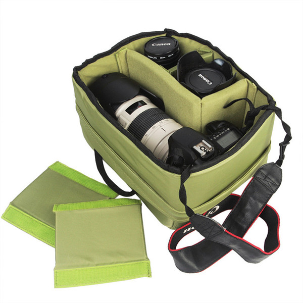 SLR Camera Waterproof Army Green Nylon Storage Bag Zipper Multifunction Professional Photography Photo Bags Accessories 2666