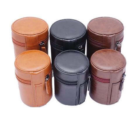 New PU Leather Hard Camera Lens Pouch Bag Case For Nikon For Canon Protective Case High Quality three colors