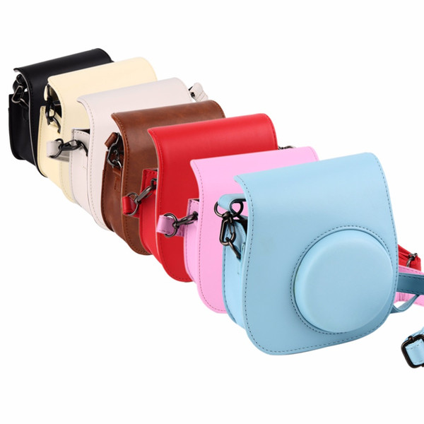 Lovely Leather Camera Shoulder Strap Bag for Polaroid Colorful Case Pouch For Fuji Fujifilm Instax Mini 8 Vintage 5 Colors