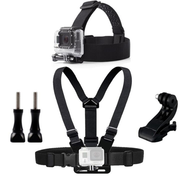 Chest Head Belt Mount For Gopro Hero 5 4 accessories Set SJCAM SJ4000 Action Camera Go pro J mount for Head Harness Strap