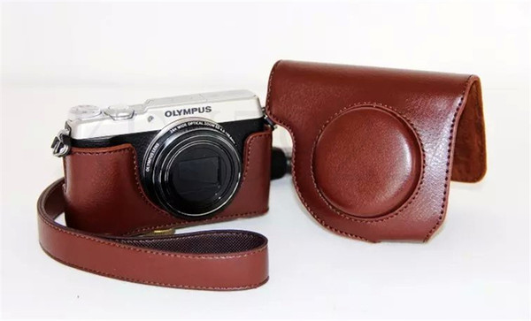 Coffee Retro Vintage Leather Camera case bag Cover for Olympus SH1 SH2 SH-1/SH-2 Ever ready