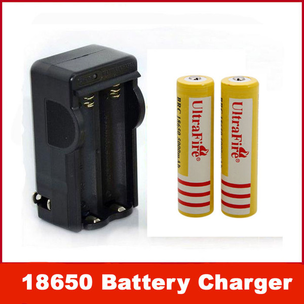 NEW UltraFire 18650 3.7V 5000mAH Lithium Rechargeable Battery Yellow,UltraFire BRC 18650 Li-Ion batteries With charger