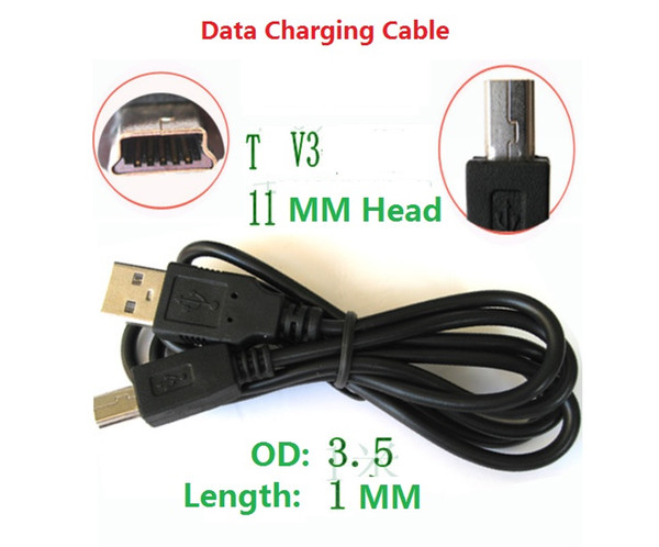 Mini 5pin cables 100cm 1m 3ft Mini USB 5 PIN usb cable OD3.5 Pure Copper Core USB line in stock