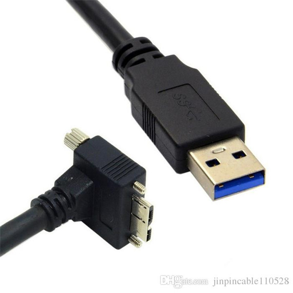 90 Degree Up Angled Micro USB Screw Mount to 3.0 Data Cable for Industrial Camera 1.2m 4Ft