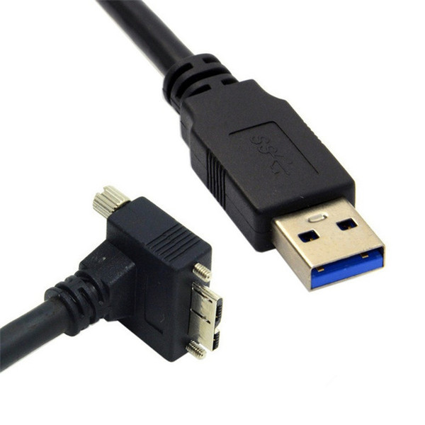 90 Degree Up Angled Micro USB Screw Mount to 3.0 Data Cable for Industrial Camera 1.2m 4Ft