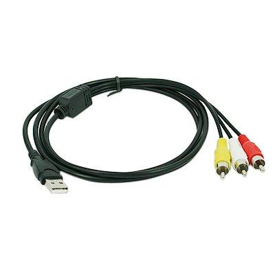 USB Male To 3RCA Male Audio Video AV Adapter Cable For USB-enabled television or PC