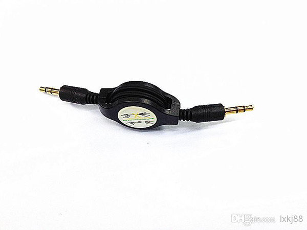 2x Retractable Aux Cable Stereo Audio Extension 3.5mm Input Cord Male to Male