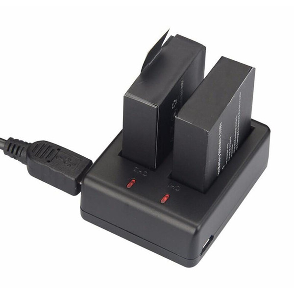 CH1 CH2 USB Dual charger for SJCAM SJ4000 Wifi 3.7V Li-on 900mah Rechargeable Battery Travel Charger Dock for Sports DV SJ5000 SJ6000