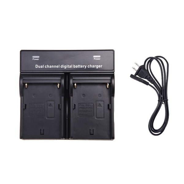 2014 Dual AC/DC Digital Battery Charger for SONY NP-F970 F750 F960 QM91D FM50 FM500H FM55H Battery Camera Black