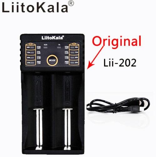 10pcs Liitokala lii-202 18650 26650 cargador Para 1.2 V 3.7 V 3.2 3.85 V, 100% de la original LiitoKala factory lii202