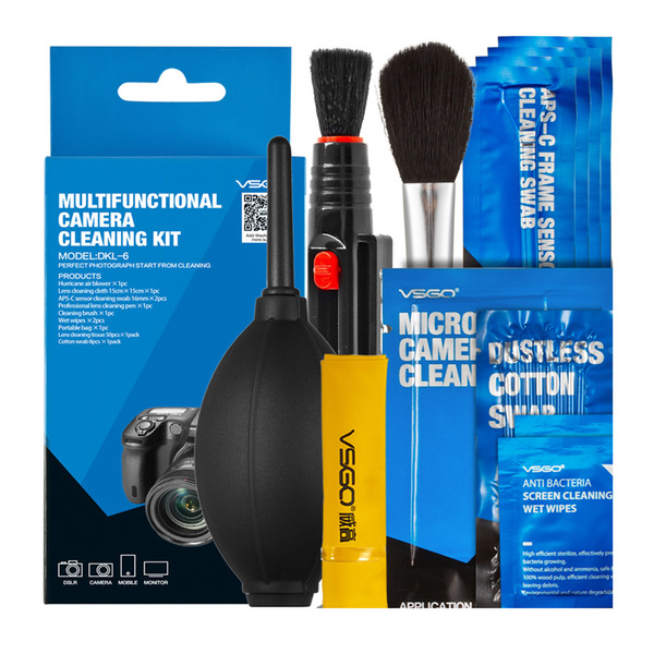 Brand New VSGO Professional Multifunctional Camera Cleaning Kit Lens Cleaning Pen Brush Swab Hurricane Air Blower All in One.