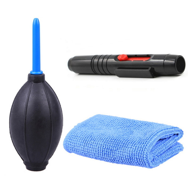 3 in 1 Portable Camera Clean Kit Cleaning Cloth Camera Cleaner Pen Air Blaster Blower Accessories Set for Camera Keyboard Phones