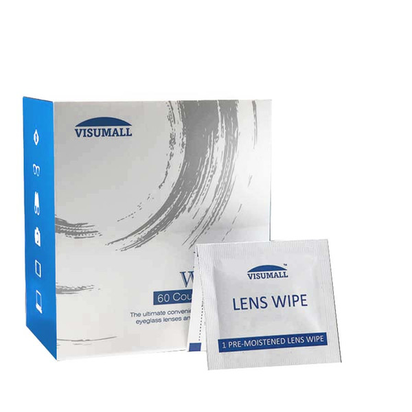 VISUMALL 60pcs Zeiss Pre-moistened Lens Cleaning Wipe Glasses cloth Optical Camera Cleaner Fragrance formula anti-static wipes