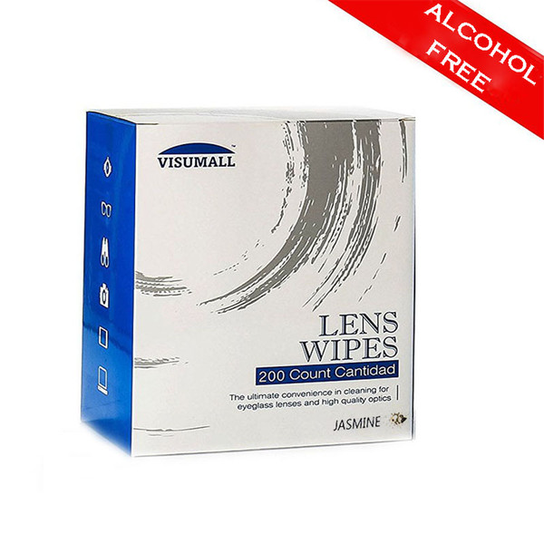 VISUMALL Alcohol Free Pre-moistened Lens Cleaning Cloths Wipes Optical Camera Cleaner spectacle cleaning wipes-200 pack JASMINE