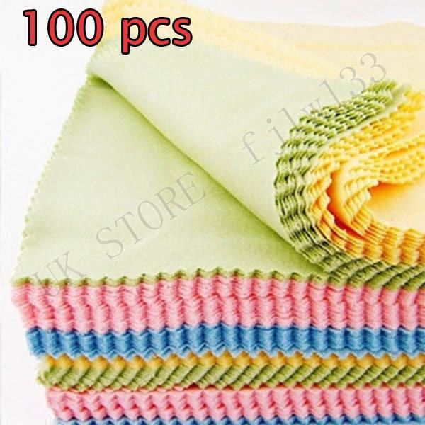 Wholesale- 100% GUARANTEE 100 Microfiber Camera Lens Eyeglass Cleaning Cloths for Lens Cleaners Glasses