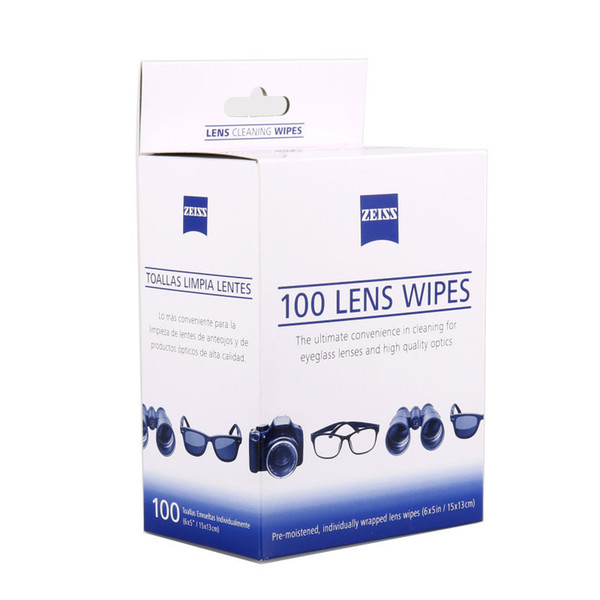 Wholesale- 100 counts Zeiss lens cleaning wipes for spectacles, goggles, computer screens, CDs, DVDs, mobile phones, camera lenses