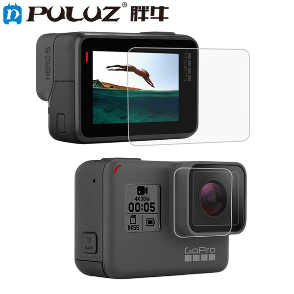 Unlocked PULUZ for GoPro HERO6 /5 Lens HD Screen Protector and LCD Dispaly Tempered Glass Film