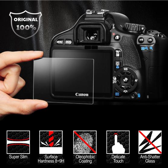 Wholesale-EIRMAI  Real Clear Tempered Glass Screen Protector for  EOS Rebel SL1 100D