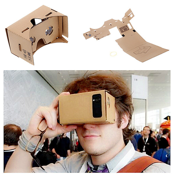 Google Cardboard VR Virtual Reality 3D Glasses Storm Mirror DIY Kit and Head Mount strap For iphone 6 6plus 5 5s 4 samsung s6 edge