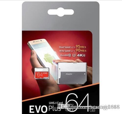 64GB 32GB Black VS White EVO PLUS EVO+ Micro SD TF Flash Card 90MB/s 80MB/s High Speed Class 10 WHOLESALES