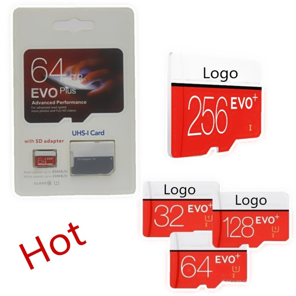 2020 Top Selling 128GB 64GB 32GB EVO PLUS Micro SD 80MB/s UHS-I Class10 Mobile Memory Card 15pcs